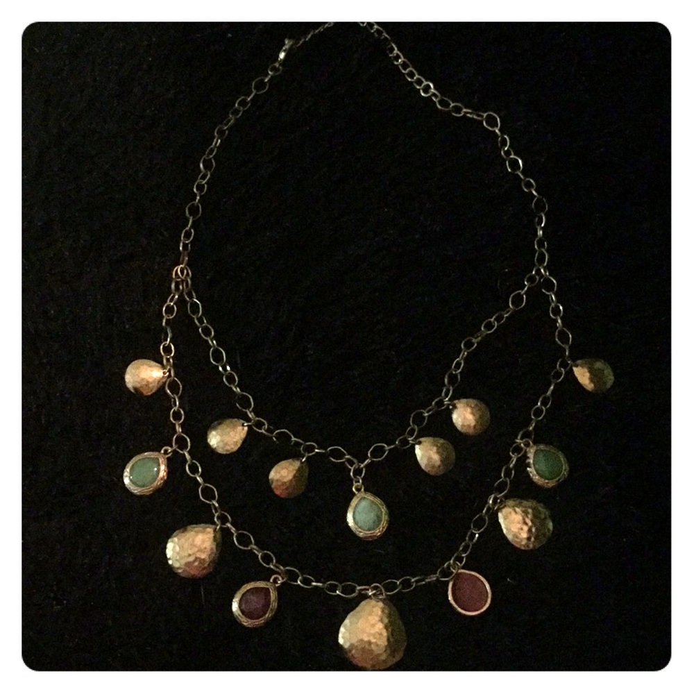 Turquoise and purple necklace
